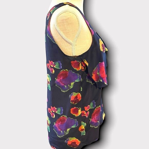 Eliot | EUC Women’s Sleeveless silk Multi-color Abstract Blouse Size Small S - Picture 4 of 8
